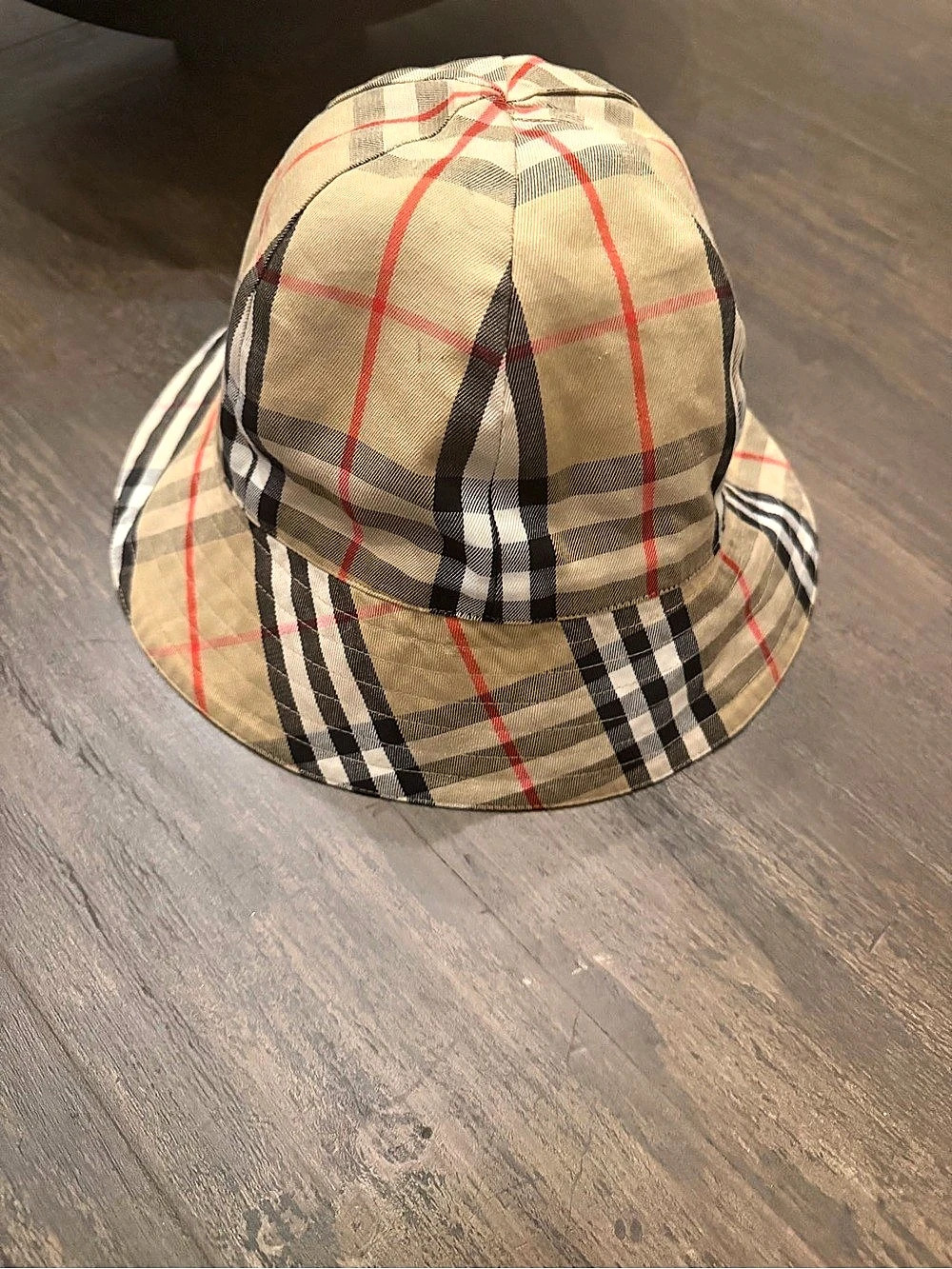 Burberry Vintage Check Cotton Bucket Hat, Beige & Black